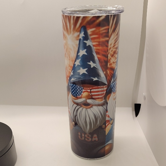 COPY - Patriotic Gnome 20oz Tumbler with Stars and Stripes - Picture 4 of 5